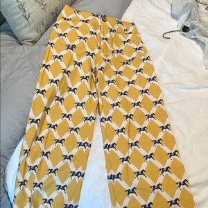 Anthropologie Maeve Yellow Patterned Pants